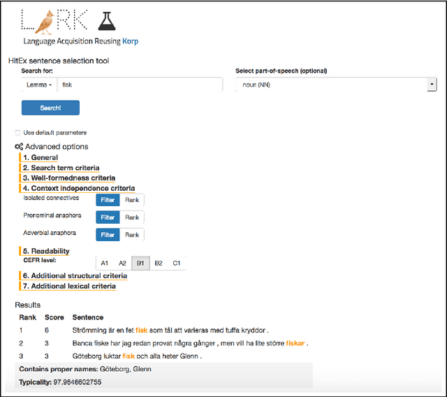 Figure 2 for Candidate sentence selection for language learning exercises: from a comprehensive framework to an empirical evaluation