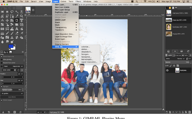 Figure 1 for GIMP-ML: Python Plugins for using Computer Vision Models in GIMP