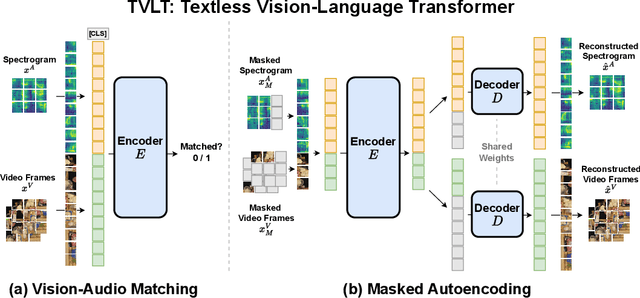 Figure 3 for TVLT: Textless Vision-Language Transformer