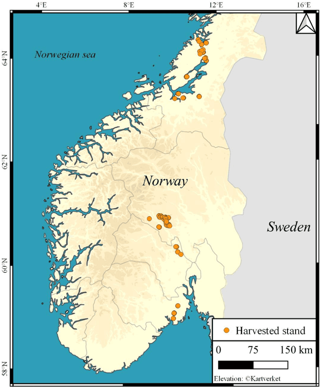 Figure 1 for Prediction of butt rot volume in Norway spruce forest stands using harvester, remotely sensed and environmental data