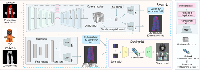 Figure 3 for NeuralHDHair: Automatic High-fidelity Hair Modeling from a Single Image Using Implicit Neural Representations