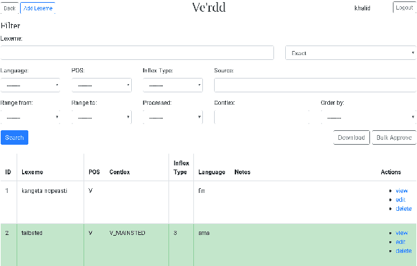 Figure 1 for Ve'rdd. Narrowing the Gap between Paper Dictionaries, Low-Resource NLP and Community Involvement