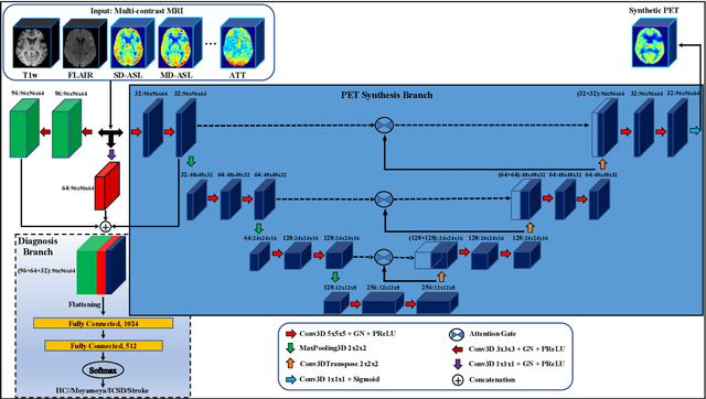 Figure 1 for Multi-task Deep Learning for Cerebrovascular Disease Classification and MRI-to-PET Translation
