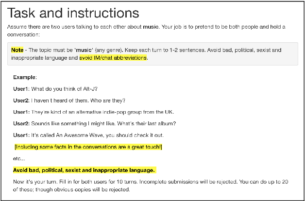 Figure 1 for Talking to myself: self-dialogues as data for conversational agents