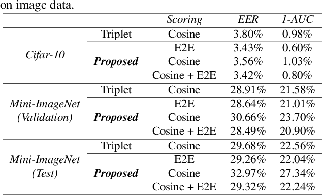 Figure 2 for An end-to-end approach for the verification problem: learning the right distance