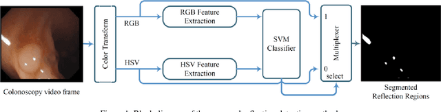 Figure 1 for Adaptive specular reflection detection and inpainting in colonoscopy video frames