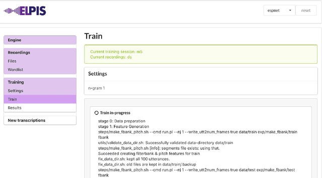 Figure 1 for User-friendly automatic transcription of low-resource languages: Plugging ESPnet into Elpis