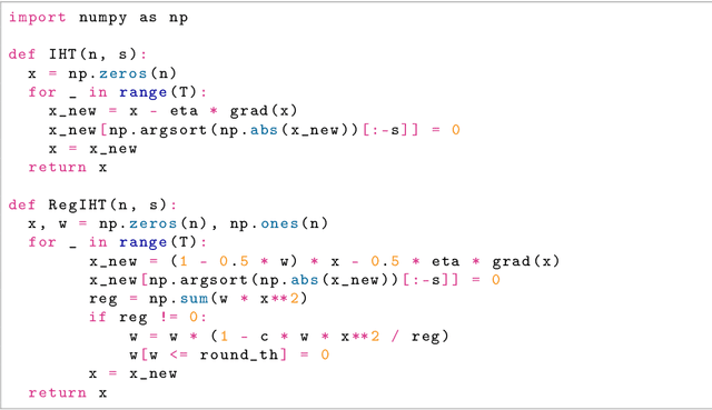 Figure 1 for Iterative Hard Thresholding with Adaptive Regularization: Sparser Solutions Without Sacrificing Runtime