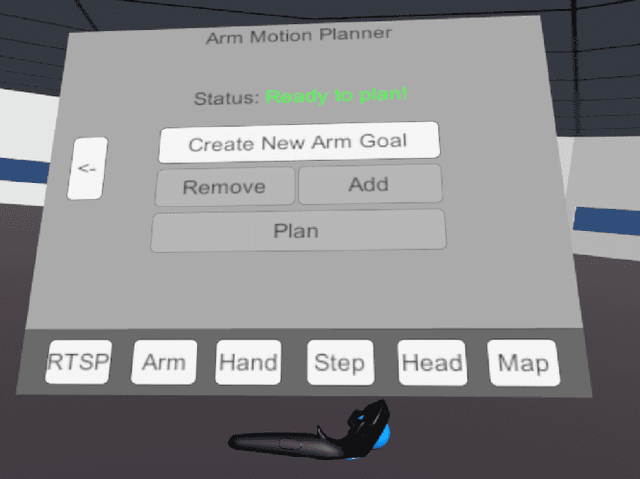 Figure 2 for Semi-Autonomous Planning and Visualization in Virtual Reality