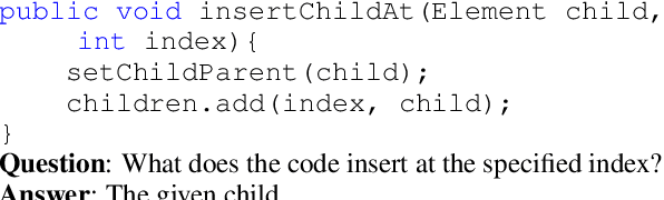 Figure 1 for CodeQA: A Question Answering Dataset for Source Code Comprehension