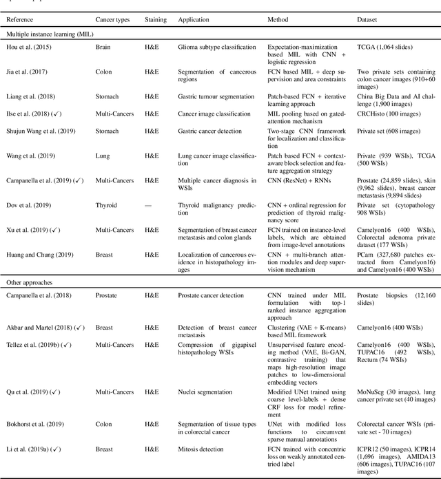 Figure 4 for Deep neural network models for computational histopathology: A survey