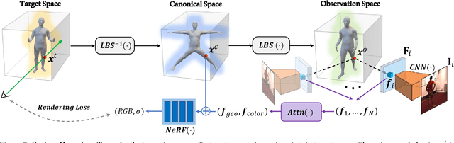 Figure 2 for MPS-NeRF: Generalizable 3D Human Rendering from Multiview Images