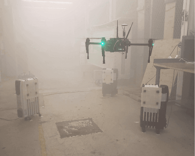 Figure 1 for Marker based Thermal-Inertial Localization for Aerial Robots in Obscurant Filled Environments
