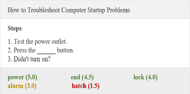 Figure 1 for Evaluating NLP Systems On a Novel Cloze Task: Judging the Plausibility of Possible Fillers in Instructional Texts
