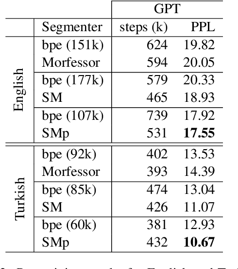 Figure 3 for Investigating the effect of sub-word segmentation on the performance of transformer language models