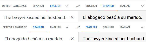 Figure 1 for Whose wife is it anyway? Assessing bias against same-gender relationships in machine translation