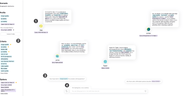 Figure 2 for ChoiceMates: Supporting Unfamiliar Online Decision-Making with Multi-Agent Conversational Interactions