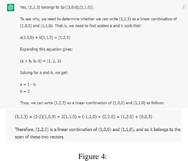 Figure 3 for ChatGPT may excel in States Medical Licensing Examination but falters in basic Linear Algebra