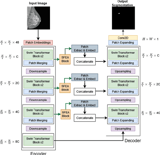 Figure 1 for SWIN-SFTNet : Spatial Feature Expansion and Aggregation using Swin Transformer For Whole Breast micro-mass segmentation