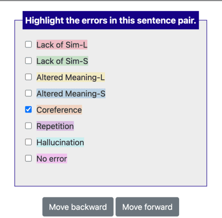 Figure 3 for An In-depth Evaluation of GPT-4 in Sentence Simplification with Error-based Human Assessment