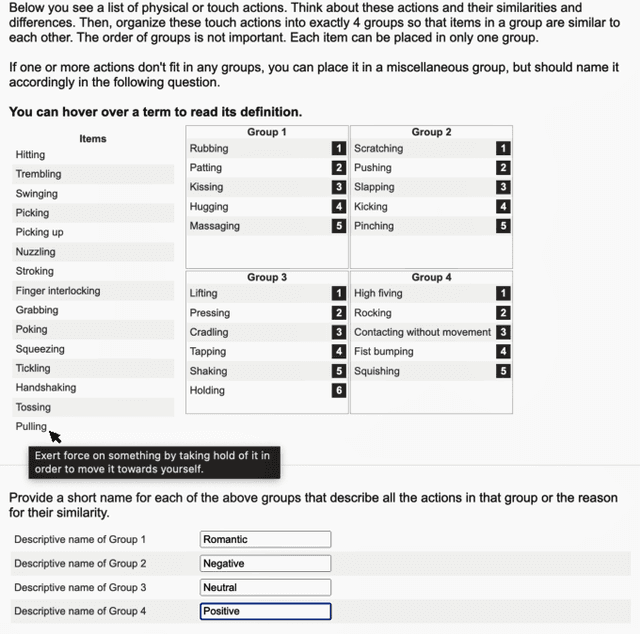 Figure 2 for Clustering Social Touch Gestures for Human-Robot Interaction