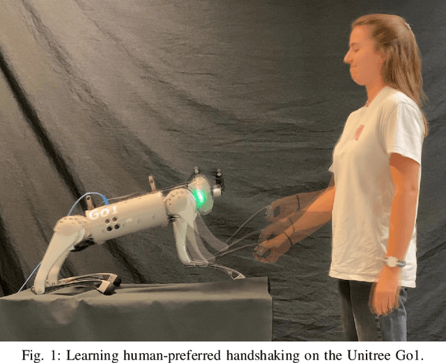 Figure 1 for Learning Human-Robot Handshaking Preferences for Quadruped Robots