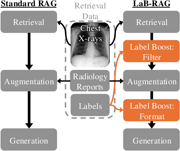 Figure 1 for LaB-RAG: Label Boosted Retrieval Augmented Generation for Radiology Report Generation