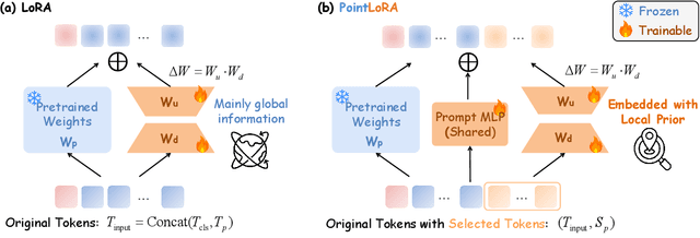 Figure 1 for PointLoRA: Low-Rank Adaptation with Token Selection for Point Cloud Learning