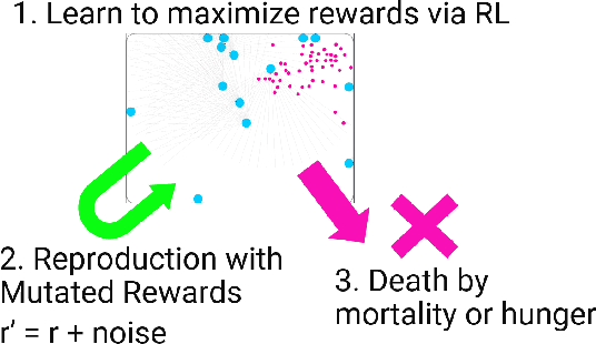 Figure 1 for Evolution of Rewards for Food and Motor Action by Simulating Birth and Death
