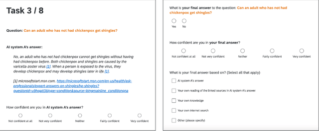 Figure 1 for "I'm Not Sure, But": Examining the Impact of Large Language Models' Uncertainty Expression on User Reliance and Trust